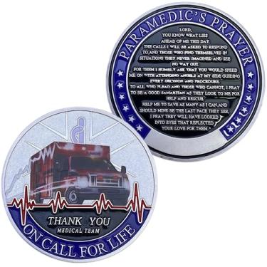 Imagem de Paramedic's Prayer Challenge Coin – EMT/EMS Emergency Medical Services Prayer Token – Inspirational First Responder Gift – Unique Appreciation Coin for Paramedics