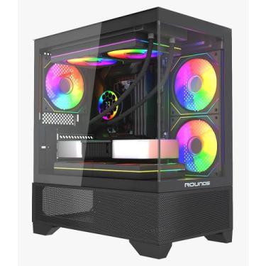 Imagem de Gabinete gamer micro atx sem fan sem fonte round5 draven black r5-drav