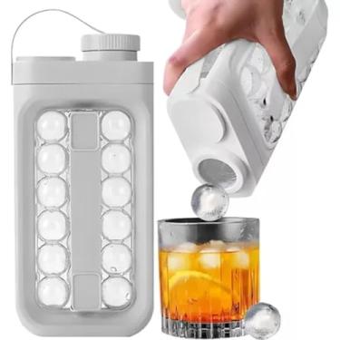 Imagem de Forma de Gelo Premium, Bandeja em silicone Branco para Cubos Grandes, Dispenser Moderno para Bebidas e Coquetéis, 12 Cavidades