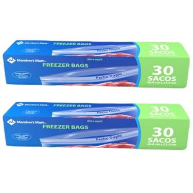 Imagem de Kit 2 Sacos Freezer Bags Fecho Duplo 60un Médio