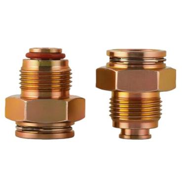 Imagem de Conector de tubo de óleo do refrigerador de transmissão compatível com Chevrolet Silverado, GMC e Cadillac - Rosca M20*1,5, 2 peças de conexões de linha de transmissão do radiador