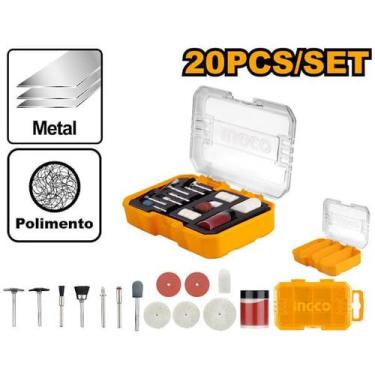 Imagem de Conjunto de Acessórios para Micro Retífica c/ 20 Peças INGCO