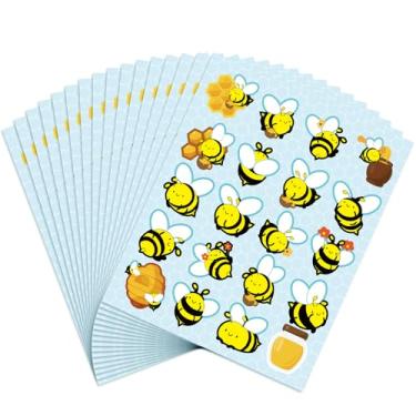 Imagem de Containlol 500 adesivos de abelha à prova d'água, 25 folhas, 20 estilos, adesivos autoadesivos de abelha de mel para crianças, sala de aula, tabela de recompensas, artesanato, scrapbook, lembrancinhas