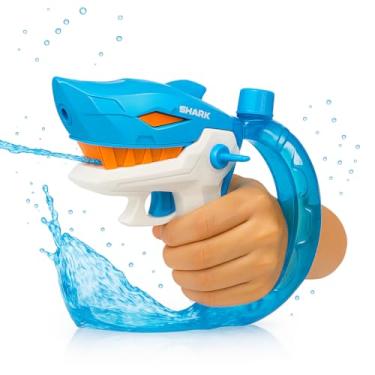 Imagem de Pistola Disparo de Agua Tubarão de Brinquedo Eletrônica, Longo Alcance com LED e Bateria Recarregável, Brinquedo Infantil para Crianças (Azul) (Azul)