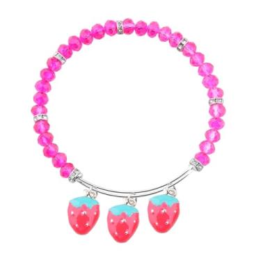 Imagem de FEELMEM Berloques de morango com contas expansível para mulheres, frutas, morangos, joias, presentes para amantes, melhores amigas, presentes de amizade, Medium, Ecológico, Ágata