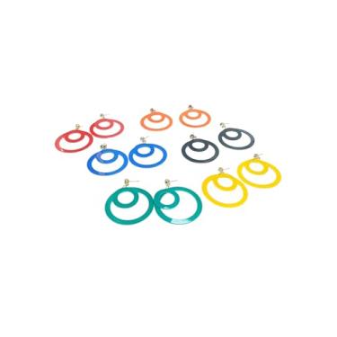 Imagem de Brincos Coloridos Verão Kit 6 Pares Cores Variadas