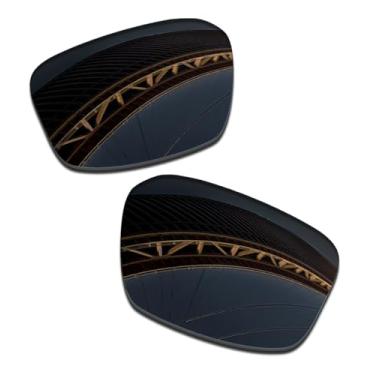 Imagem de LenzProse Lentes de reposição polarizadas de 1,5 mm para óculos de sol Oakley Siphon OO9429 64 mm, antiarranhões | Ajuste perfeito, Preto escuro polarizado - 1,5 mm, 64mm
