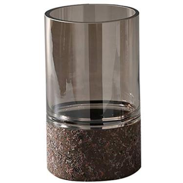 Imagem de YYBOES Vaso de vidro para decoração de vaso de flores, decoração de vaso de vidro transparente simples e leve nórdico para sala de estar, mesa de jantar, arranjo de flores secas e decoração de casa