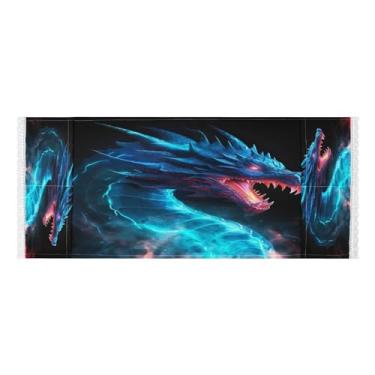 Imagem de Wassud Fierce Dragon Capas de lavadora e secadora, protetor de lavadora com sacos de armazenamento, capa de geladeira à prova de poeira com bolsos para lavanderia doméstica, cozinha, 120 x 55 cm