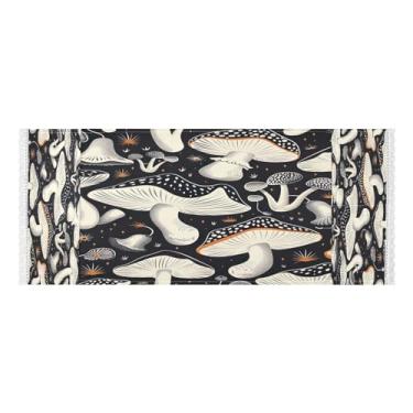 Imagem de Wassud Capas de lavadora e secadora de cogumelos pretos, protetor de lavadora com sacos de armazenamento, capa de geladeira à prova de poeira com bolsos para lavanderia doméstica, cozinha, 120 x 55 cm