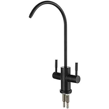 Imagem de Torneira de filtro de água potável 360 rotação de osmose reversa torneira de pia serve para sistemas de filtro de água potável - escovado, preto