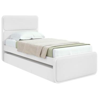 Imagem de Cama de Solteiro com Cama Auxiliar Móveis Lopas Loop Branca, Branco