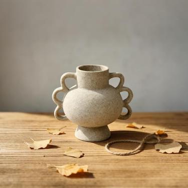 Imagem de Cozy Villa Escultura rústica, estátuas modernas de mesa de café, detalhes de decoração de mesa de fazenda, estátua de resina de vaso vintage de 14 cm para sala de estar, entrada e sala de jantar