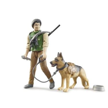 Imagem de Brinquedo Premium - Escala 1:16 - BRUDER - Boneco Guarda Florestal com Cachorro