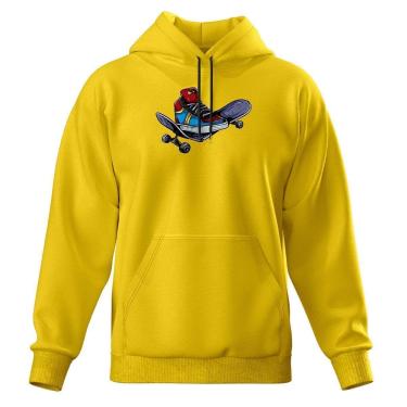 Imagem de Moletom De Frio Blusa Estampada Bolso Canguru e Capuz Top-Masculino