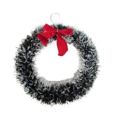 Imagem de Guirlanda de Natal 30cm/40cm Enfeite de Porta Natalino Decoração Festiva com Neve Opcional(Guirlanda com Nevada P)