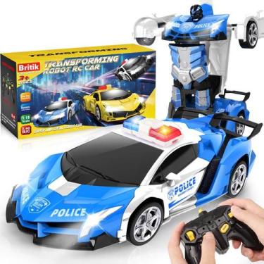 Imagem de Coche de Control Remoto Britik Transform 1:18 Escala Policía Azul