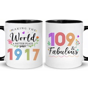 Imagem de Choinn 1917 Presentes de aniversário de 109 anos para mulheres e homens, presente de aniversário de 109 anos, caneca de café para mãe, pai, avó, vovô, ideias de presentes de aniversário de 109 anos