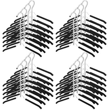 Imagem de Ripeng 16 cabides de várias camadas, 5 em 1, suéter, camisa, cabide para camisas, economia de espaço, antiderrapante, metal, resistente, aço inoxidável, blusa, cabides de árvore, organizador de