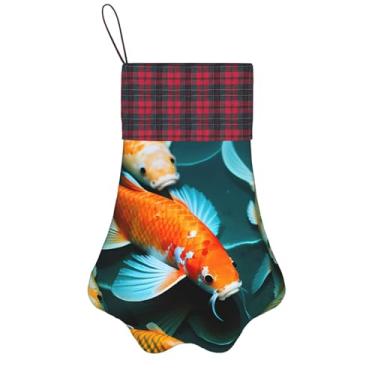 Imagem de SKKNT HD Koi Fish Print Meias de Natal Animais de Estimação Decoração de Natal Cães Gatos Árvore Decoração Doce Presente Conveniente
