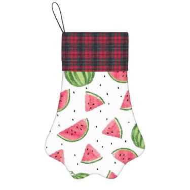 Imagem de SKKNT Melancia, estampa de frutas frescas, meias de Natal, animais de estimação, decoração de Natal, cães, gatos, árvores, doces, presente, conveniente