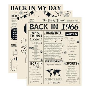 Imagem de HOMANGA Decorações de aniversário de 60 anos para homens e mulheres, 3 peças de pôsteres vintage de aniversário de 60 anos, artigos de decoração de festa de volta em 1966, presentes de aniversário de