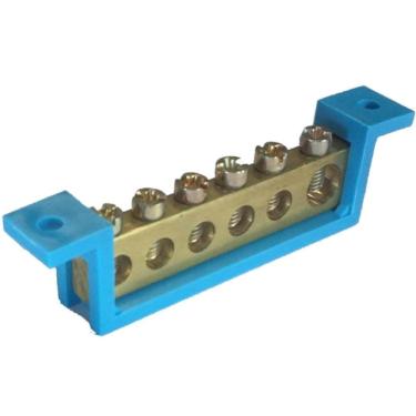 Imagem de Barramento Neutro 6 Terminais Azul Fixo 70mm - Sbn6 - Steck