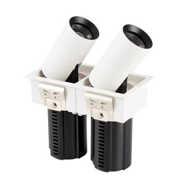 Imagem de Spot Led AIVA DUO Embutir 2x7W 2700K 1120Lms Bivolt IP20 – Nordecor | Branco Cód. 6481