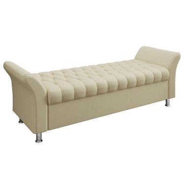 Imagem de Recamier Puff Estofado King 195 Cm ágata Linho Creme
