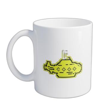 Imagem de Caneca Xícara de Café Porcelana 300ml Submarino Bathyscaphe Design Pixelado