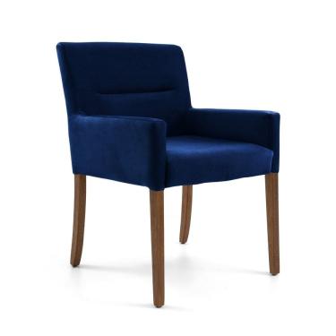 Imagem de Poltrona para Sala de Estar Veludo Pés Madeira Angel Royal