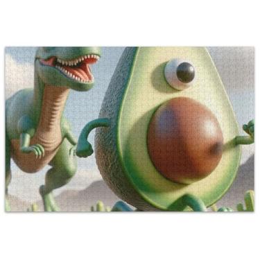 Imagem de Quebra-cabeça engraçado de dinossauro abacate 3D, 500 peças para adultos, divertido e divertido para adultos, brinquedo de arte