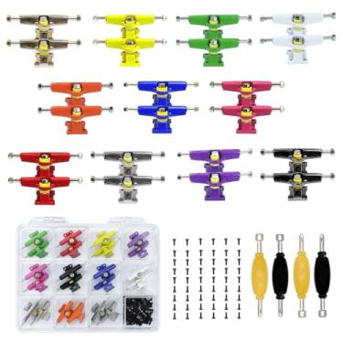 Imagem de DisplayMore 176PCS Mini Finger Skateboard DIY Accessories Case-22PCS Fingerboard Multicolors Trucks,100Pcs Screws,50Pcs Nuts,4Pcs Spanner Tool,Fingerboard Parts Kit
