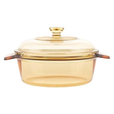 Imagem de Vaso de cerâmica de vidro transparente Blooming 1L com tampa | Panelas compactas transparentes para fogão, forno e micro-ondas