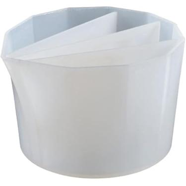 Imagem de Copos divididos de silicone, copo de mistura de resina de compartimento duplo espesso reutilizável com separador, ferramenta de pintura para arte fluida de artesanato em resina, derramamento de