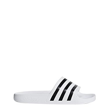 Imagem de adidas Adilette Aqua Slide adulto unissex, Branco/Núcleo preto/branco, 9 Women/8 Men