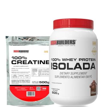 Imagem de Kit Whey Protein 100% Isolada Chocolate 900g + 100% Creatina 500g - Bodybuilders