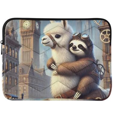 Imagem de Capa protetora para notebook Llama Sloth fofa capa universal para laptop de 13 a 14 polegadas fofa para MacBook capa de 13 polegadas