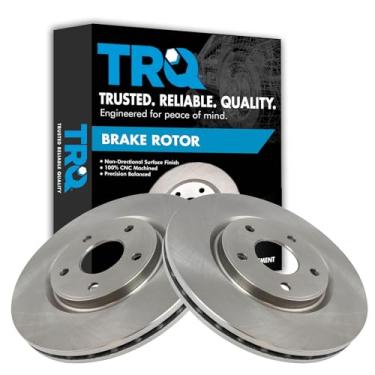 Imagem de TRQ Conjunto de par de rotores de freio a disco dianteiro para van de carga 2012-2015 / Grand Caravan 2011-2018/2012-2018 Journey / 2017-2019 Pacifica/Routan 2012-2014/2012-2016 Town & Country