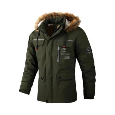 Imagem de Jaqueta Impermeável Com Capuz Para Homens, Casaco Casual De Inverno Em