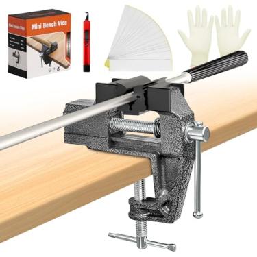 Imagem de Kit de aderência de golfe para tacos de golfe, braçadeira de borracha de torno de mesa portátil para ferramenta de remoção de aderência de golfe, kit de aderência de taco de golfe (solvente não