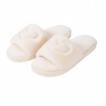 Imagem de Chinelo Pantufa Slide Aberto Quarto Feminina Flexível Luxo (OFF WHITE, BR, Adulto, Numérico, 38)