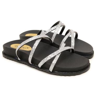 Imagem de Papete Rasteirinha Sandalia  Preta  Slide Adulto Menina Moda Blogueira