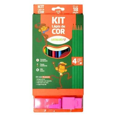 Imagem de Kit Escolar Completo Coleção com 18 Peças para Pintura e Escrita - Leo