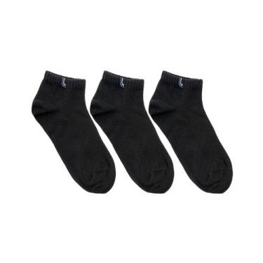 Imagem de Kit 3 Pares de Meia Sport Pretas Cano Curto Algodão - Lupo