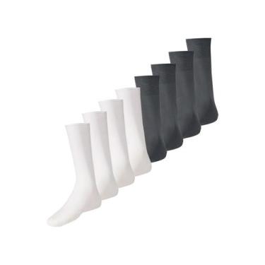 Imagem de Kit com 8 Pares de Meias Social Meianyl 6002-001 Colorido, Cinza