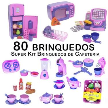 Imagem de Kit Café Infantil Registradora Geladeira Jogo de Panela  80p - CLICKCO