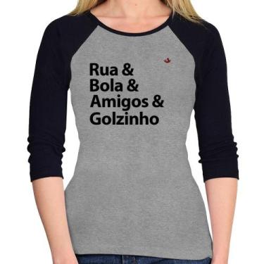 Imagem de Baby Look Raglan Rua & Bola & Amigos & Golzinho Manga 3/4 - Foca na Mo