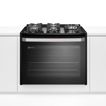 Imagem de Fogão de Embutir 5 bocas Electrolux Preto Experience com  Mesa de Vidro, Grill e PerfectCook360 (FE5EB) 127V