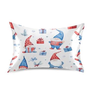 Imagem de Blueangle Linda fronha de cetim gnomos para cabelo e pele, fronha de seda, tamanho padrão (50,8 x 66 cm) - Capas de almofada de cetim refrescantes com fecho de envelope (258)